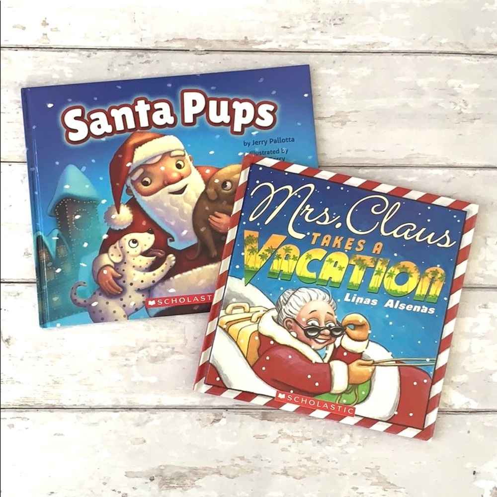 Kids Christmas Books Santa Pups Mrs Claus Hardback Scholastic Children’s NEW